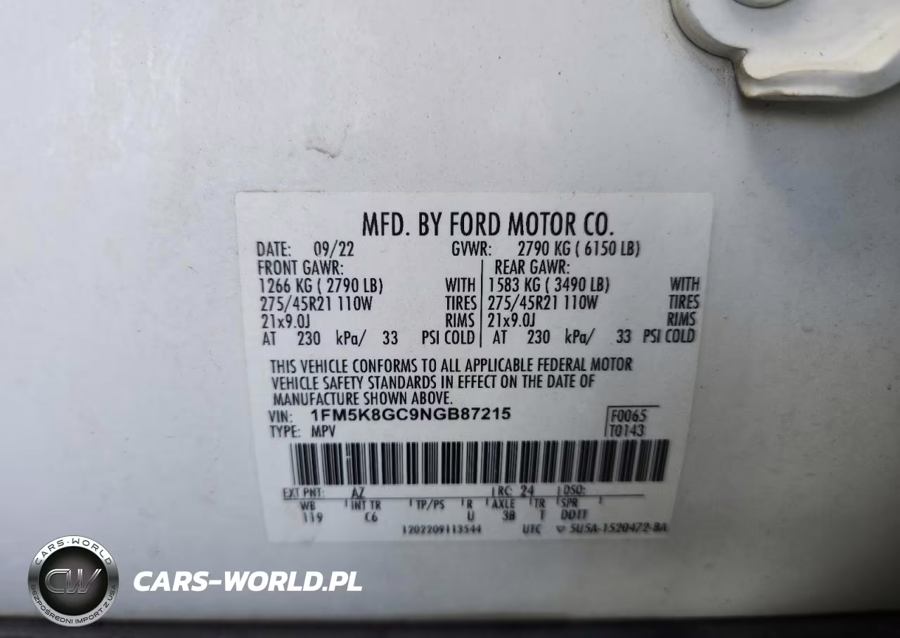 2022 Ford Explorer St VIN:1FM5K8GC9NGB87215 - 13