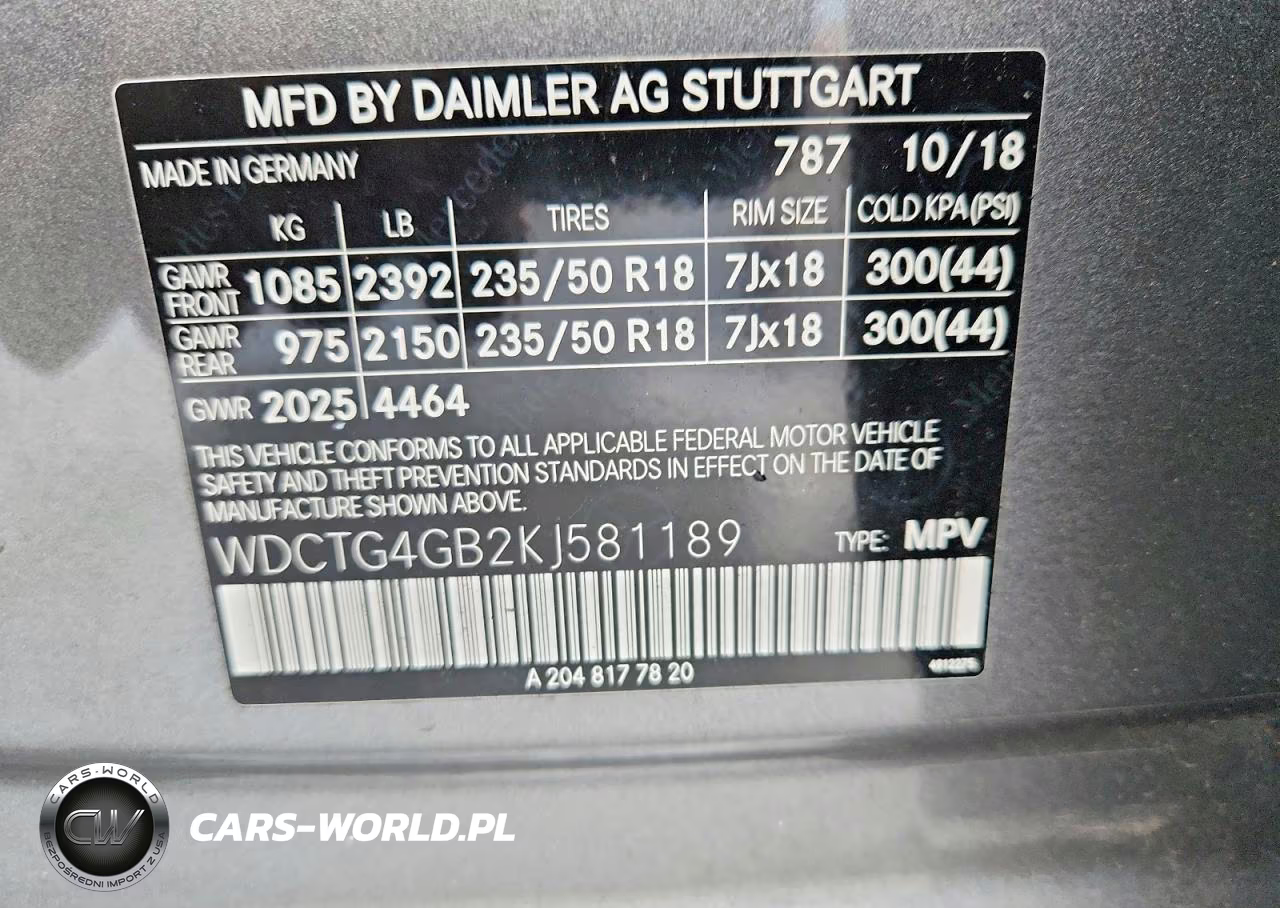 2019 Mercedes-Benz Gla 250 4Matic VIN:WDCTG4GB2KJ581189 - 13