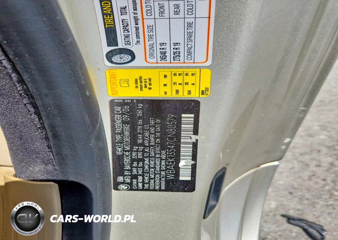 BMW 650I VIN:WBAEK13547CN80579 - 13