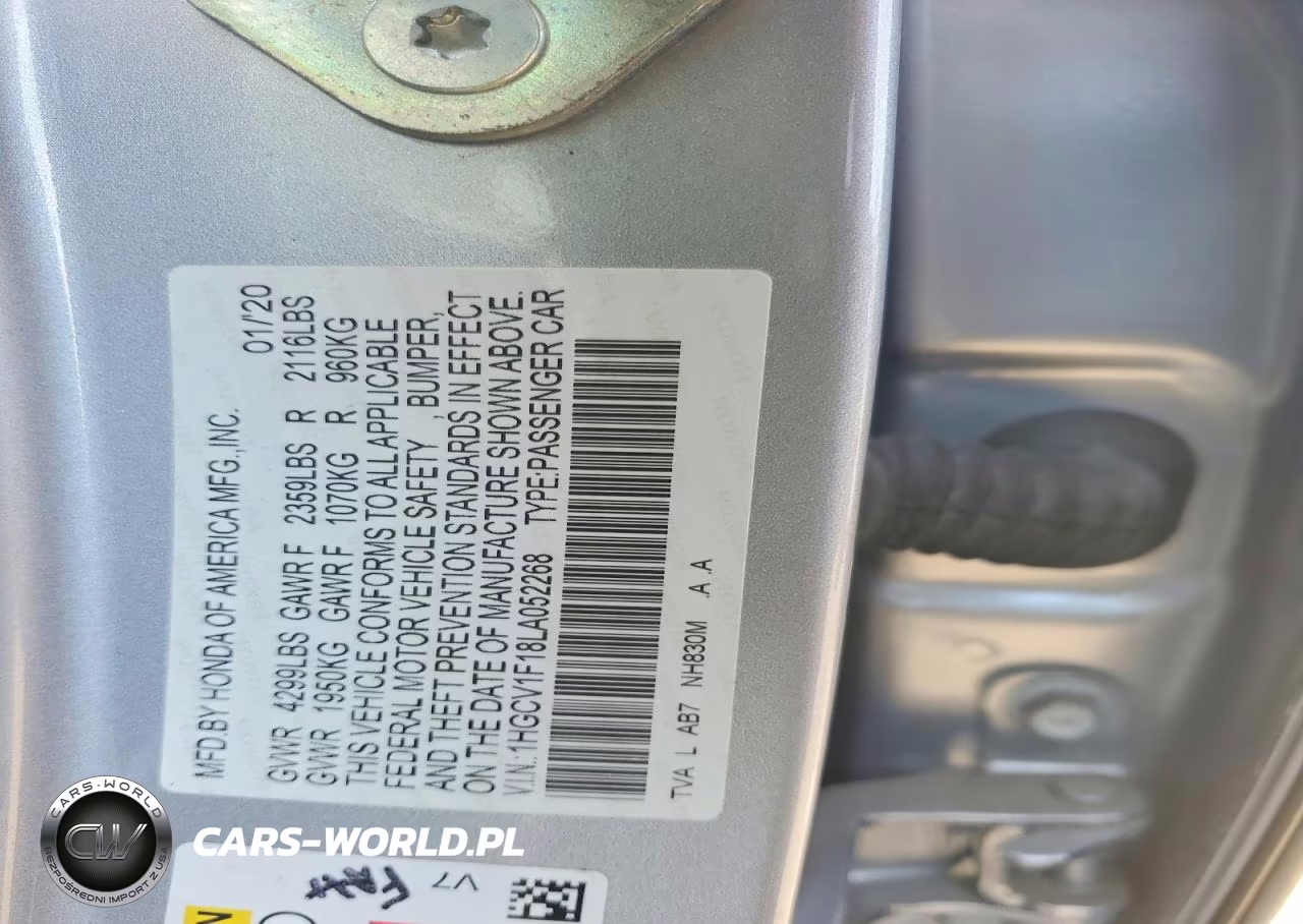2020 Honda Accord Lx VIN:1HGCV1F18LA052268 - 12