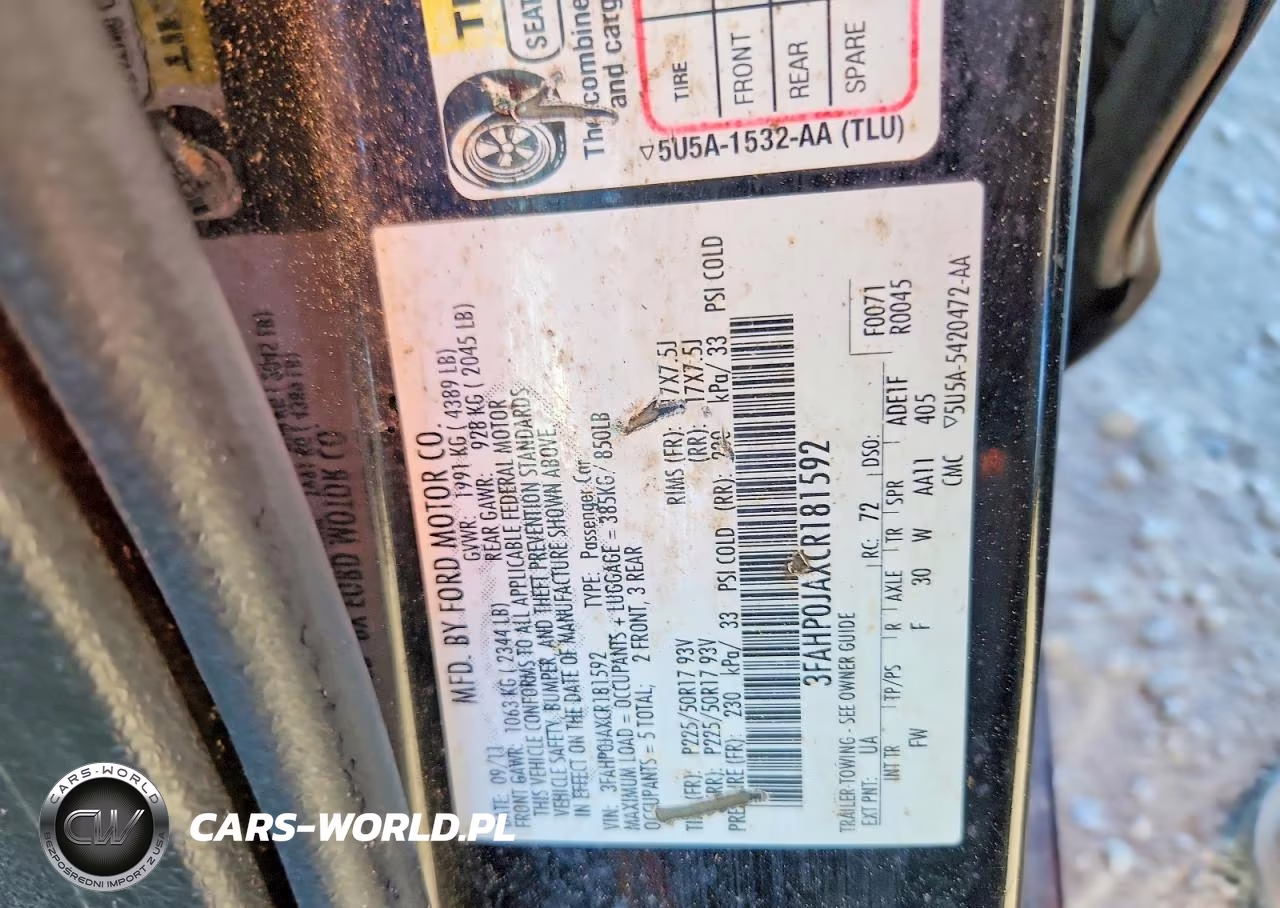2012 Ford Fusion Sel VIN:3FAHP0JAXCR181592 - 12