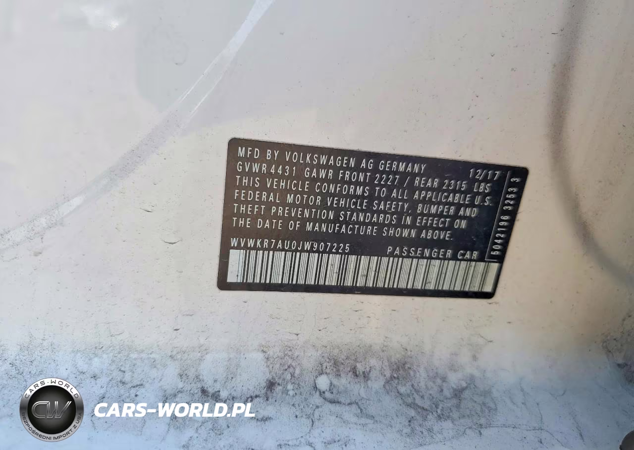 2018 Volkswagen E-Golf Se VIN:WVWKR7AU0JW907225 - 12