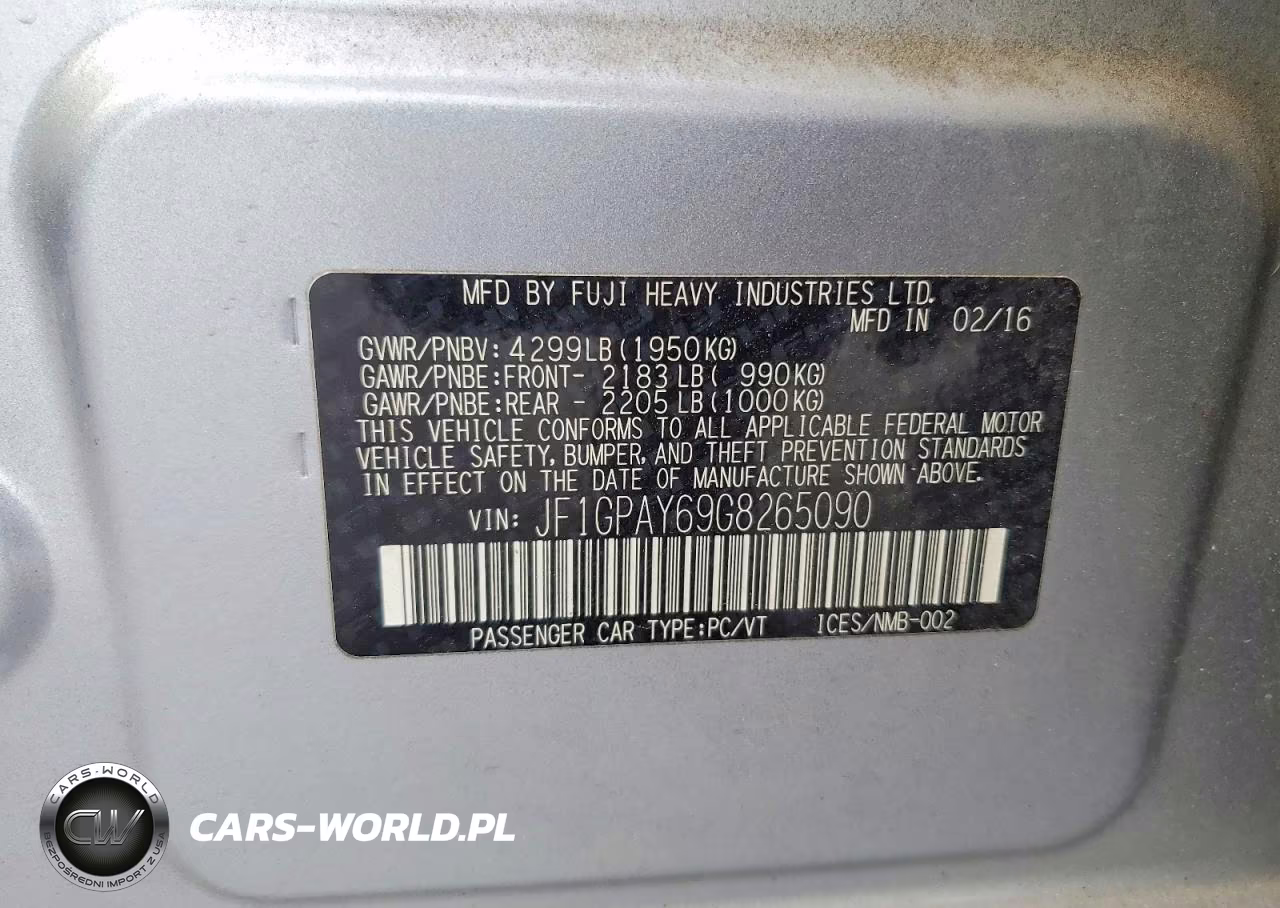 2016 Subaru Impreza Sport Limited VIN:JF1GPAY69G8265090 - 12
