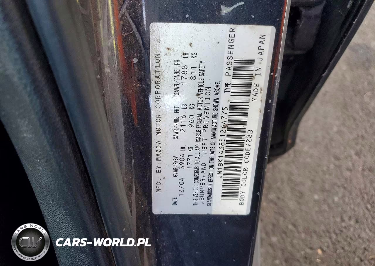 2005 Mazda 3 Hatchback VIN:JM1BK143851264775 - 12