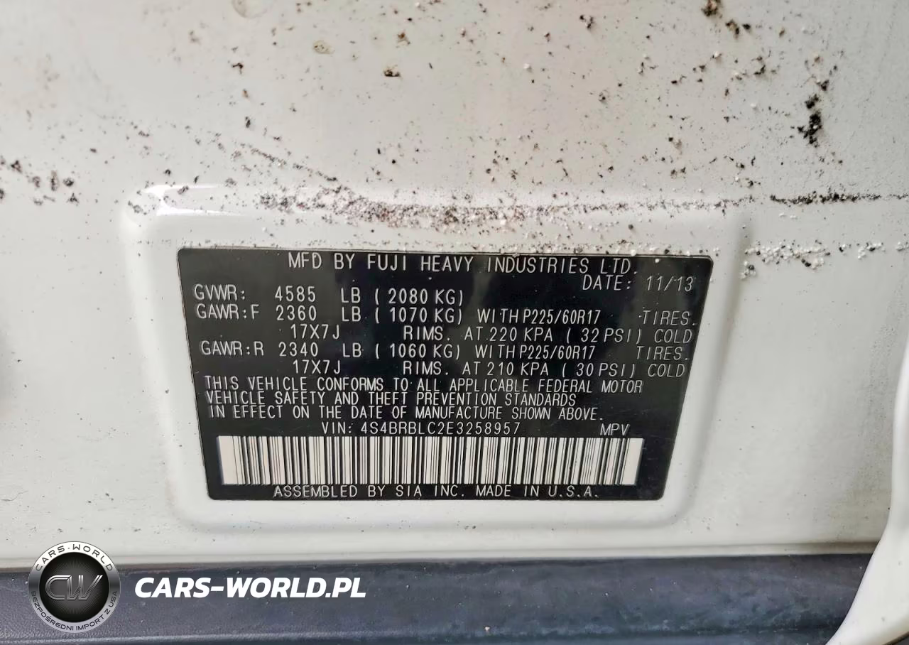 2014 Subaru Outback 2.5I Limited VIN:4S4BRBLC2E3258957 - 12
