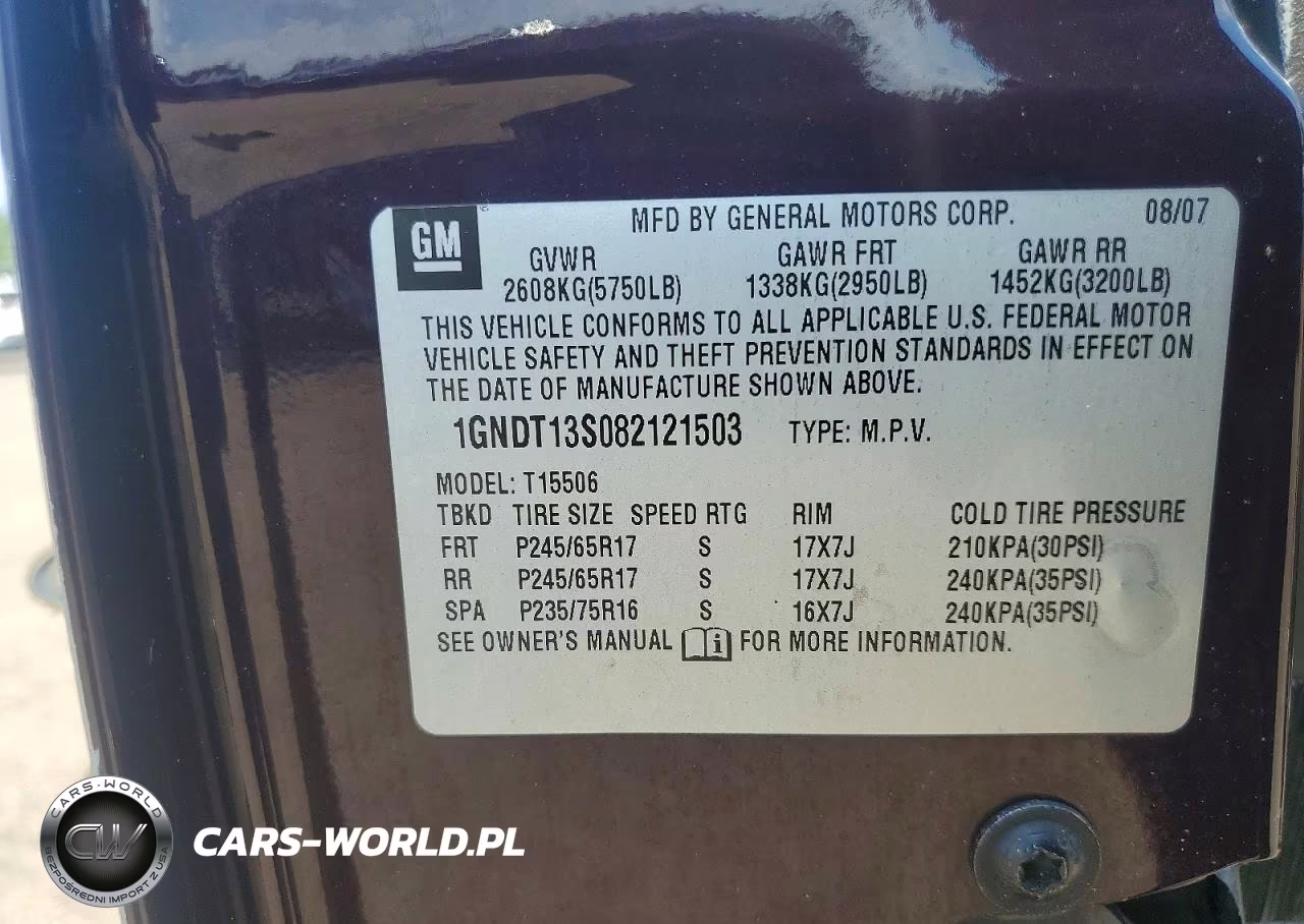 2008 Chevrolet Trailblazer Ls VIN:1GNDT13S082121503 - 13