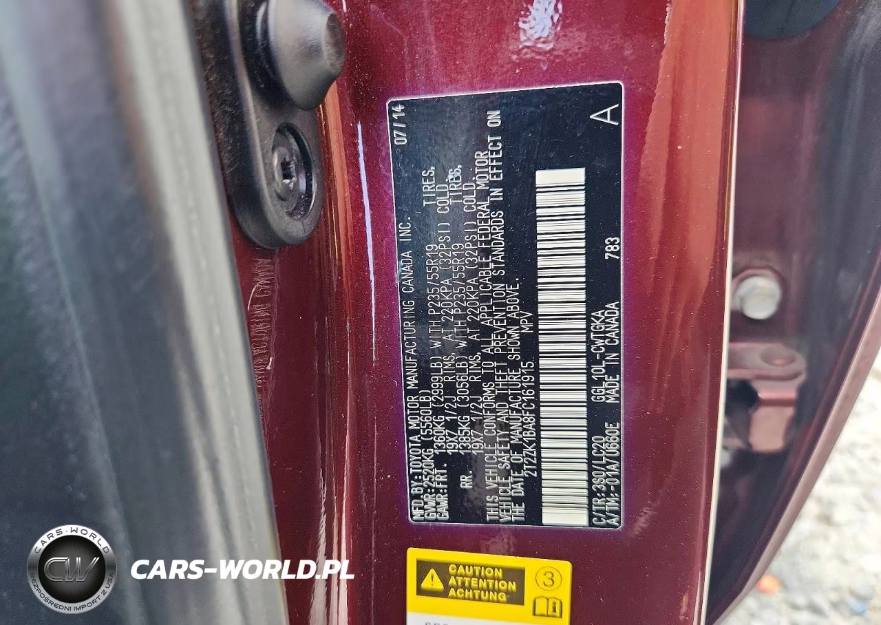 2015 Lexus Rx 350 Base VIN:2T2ZK1BA8FC161915 - 14