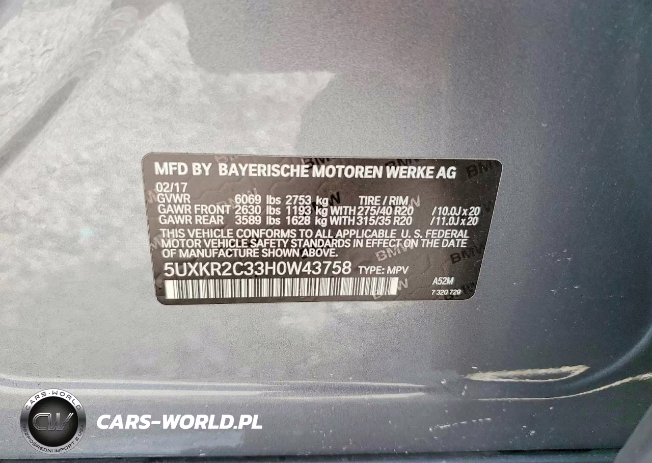 2017 BMW X5 Sdrive35I VIN:5UXKR2C33H0W43758 - 13