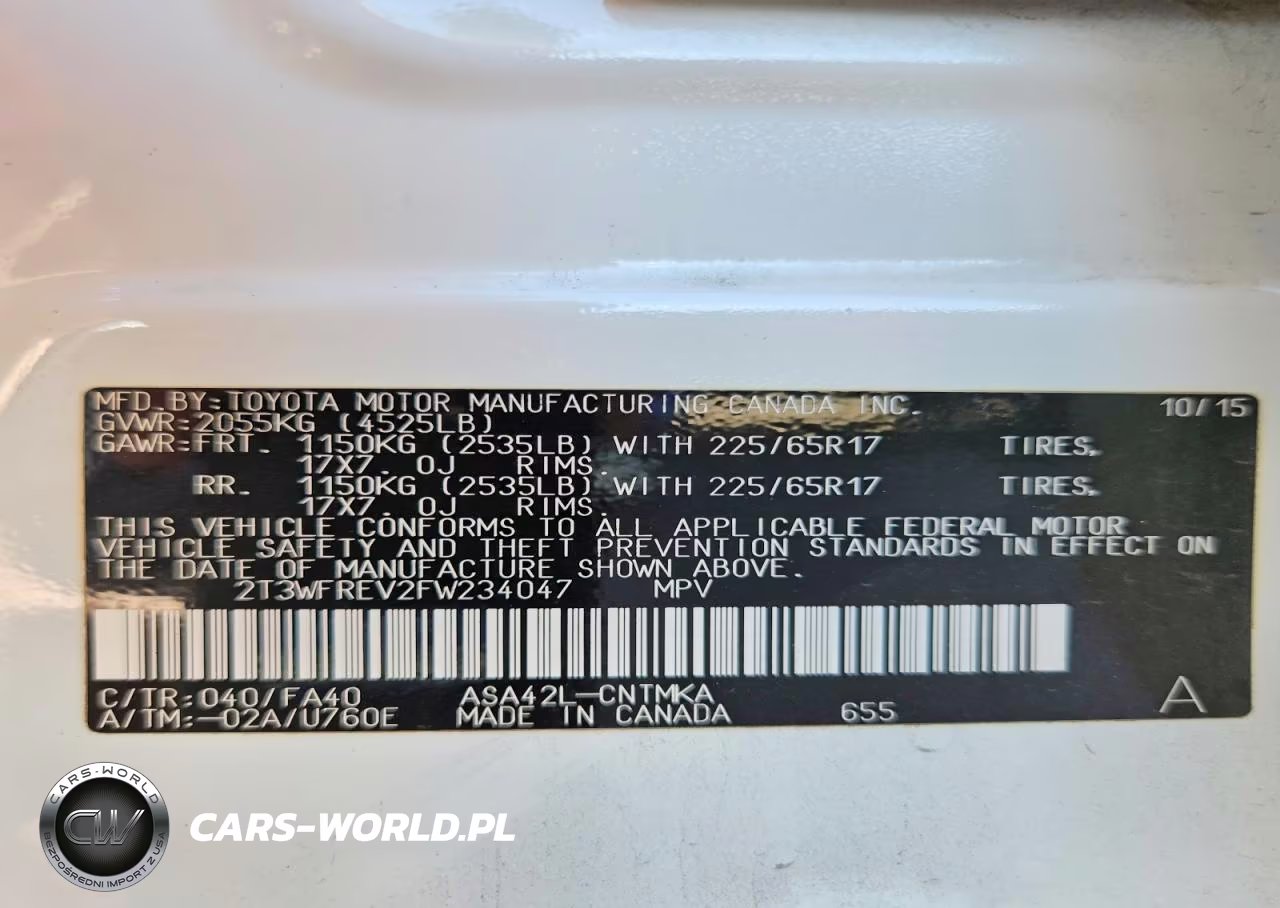2015 Toyota Rav4 VIN:2T3WFREV2FW234047 - 13