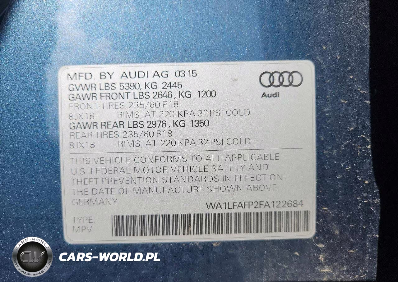 2015 Audi Q5 Premium Plus VIN:WA1LFAFP2FA122684 - 13