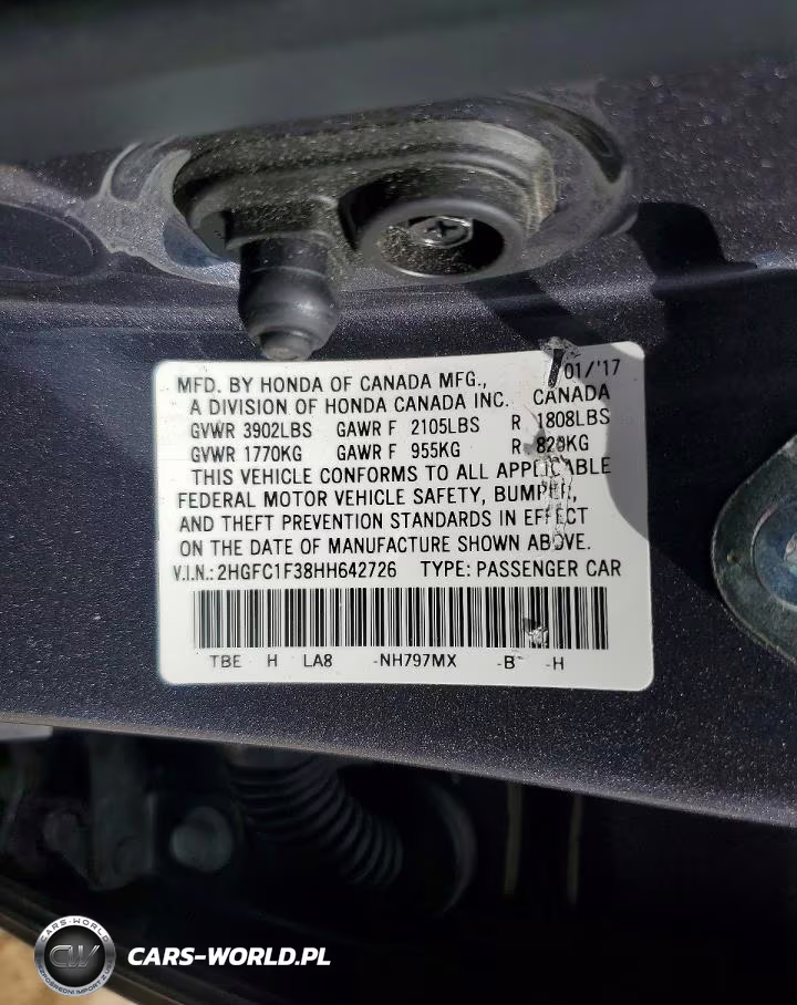 2017 Honda Civic Ex VIN:2HGFC1F38HH642726 - 12