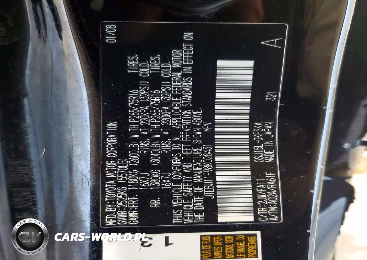 2008 Toyota Fj Cruiser Base VIN:JTEBU11F98K028431 - 13