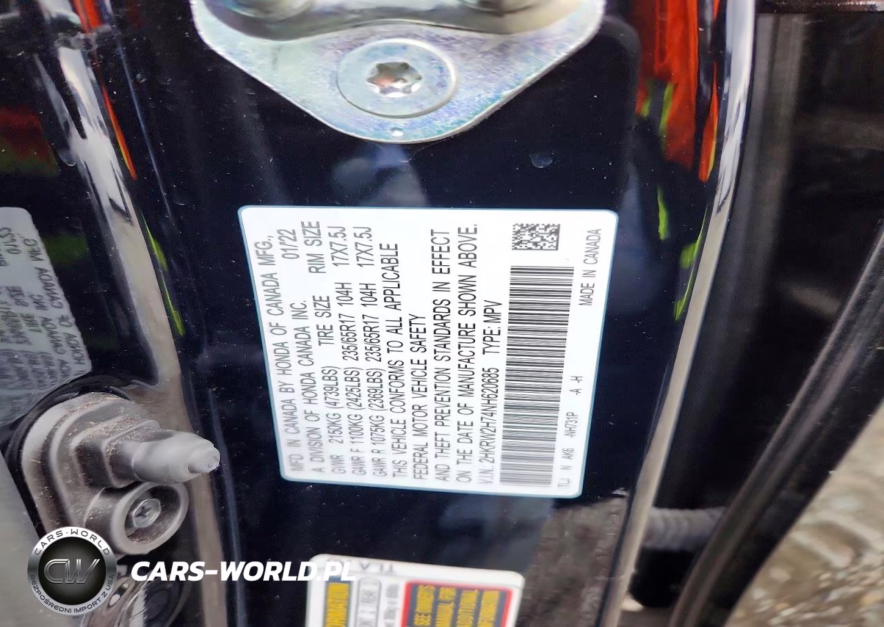 2022 Honda Cr-V Se VIN:2HKRW2H74NH620685 - 14
