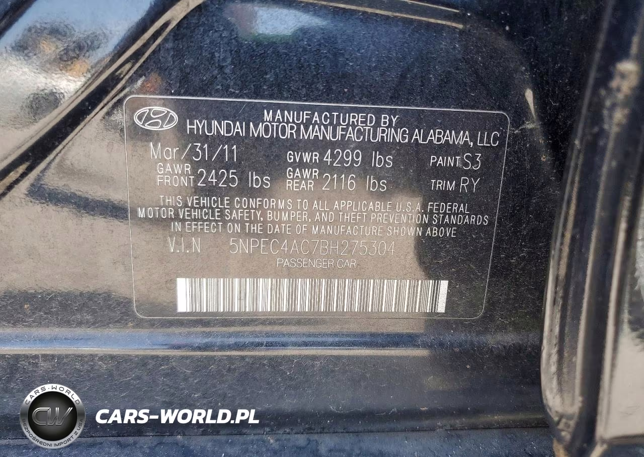 2011 Hyundai Sonata Limited VIN:5NPEC4AC7BH275304 - 12