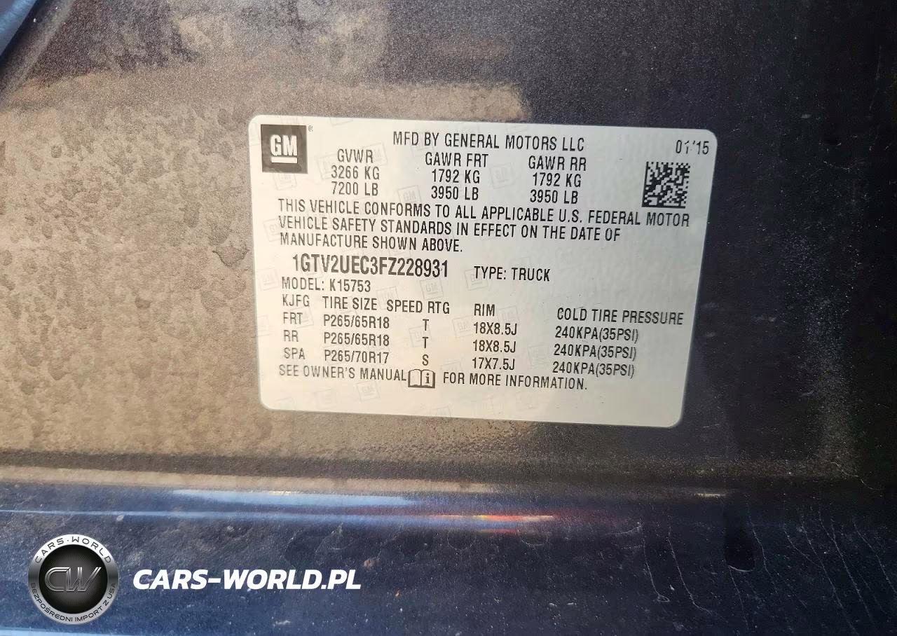 2015 GMC Sierra K1500 Sle VIN:1GTV2UEC3FZ228931 - 12