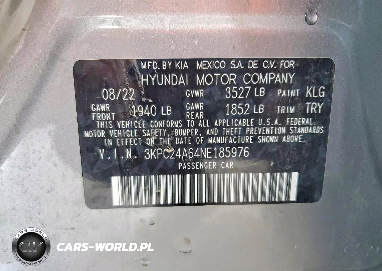 2022 Hyundai Accent Sel VIN:3KPC24A64NE185976 - 13