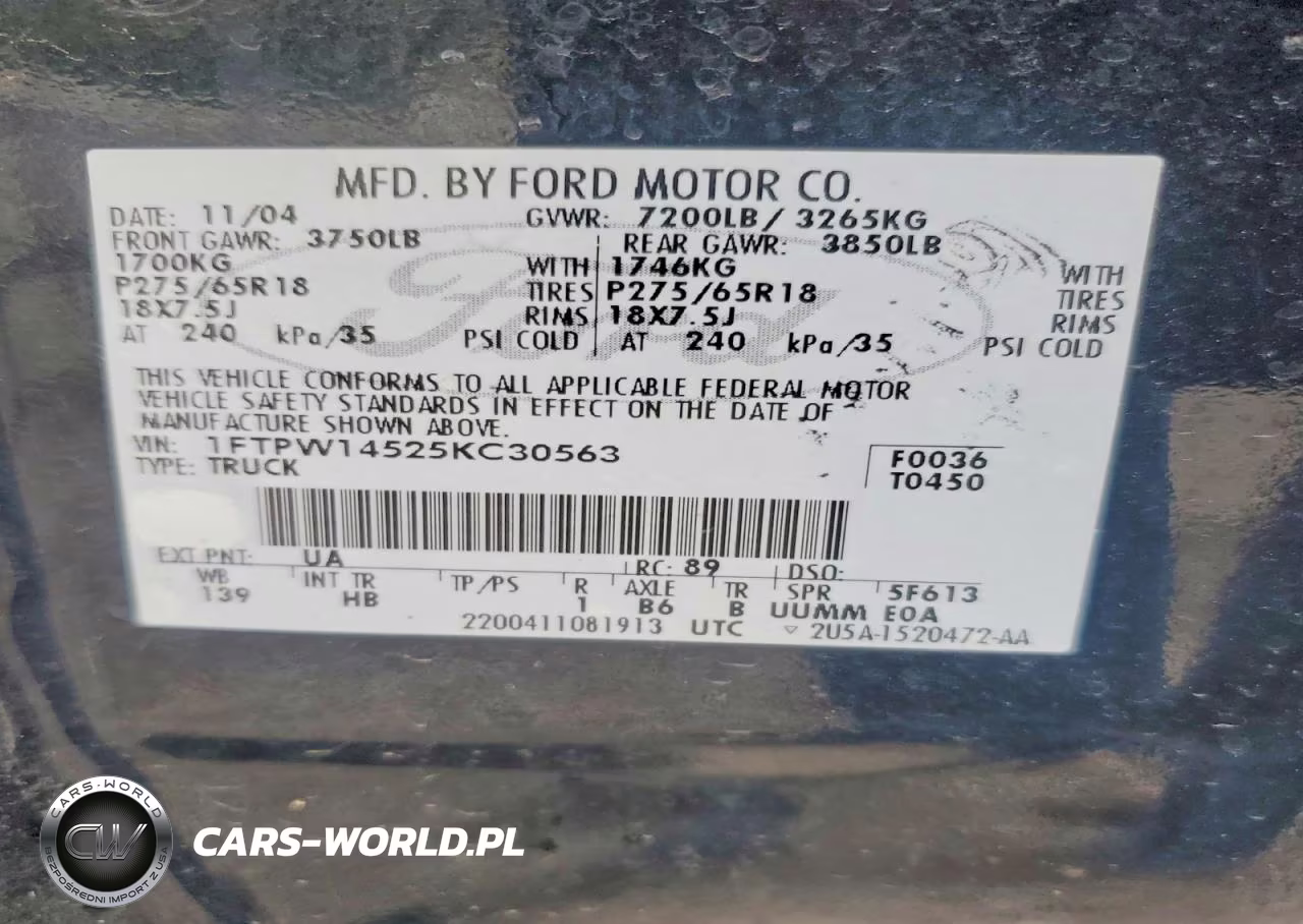 2005 Ford F150 Supercrew VIN:1FTPW14525KC30563 - 13