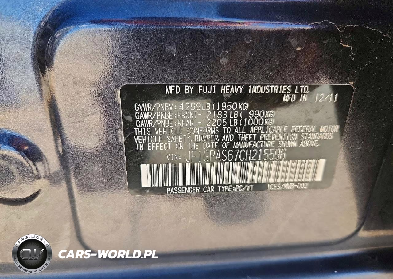 2012 Subaru Impreza Sport Limited VIN:JF1GPAS67CH215596 - 13