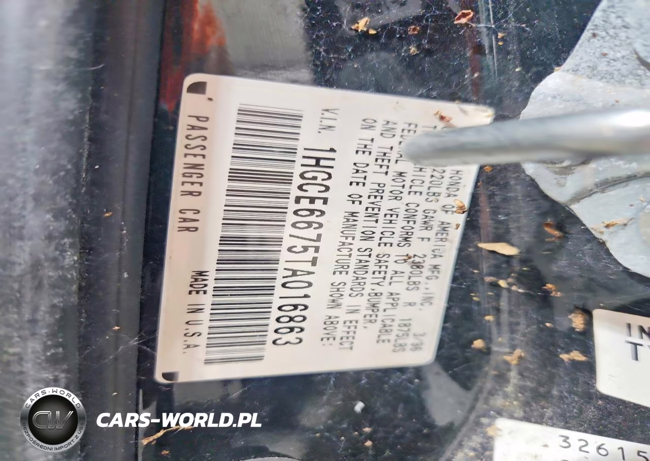 1996 Honda Accord Ex VIN:1HGCE6675TA016863 - 12
