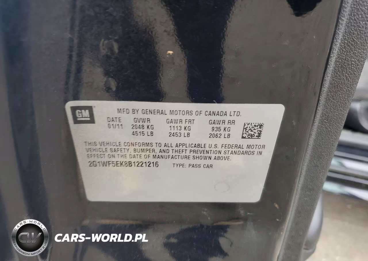 2011 Chevrolet Impala Ls VIN:2G1WF5EK8B1221216 - 12