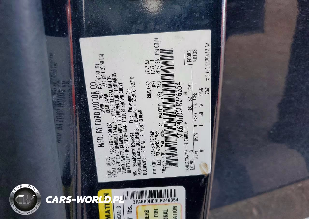 2020 Ford Fusion Se VIN:3FA6P0HD3LR246354 - 12