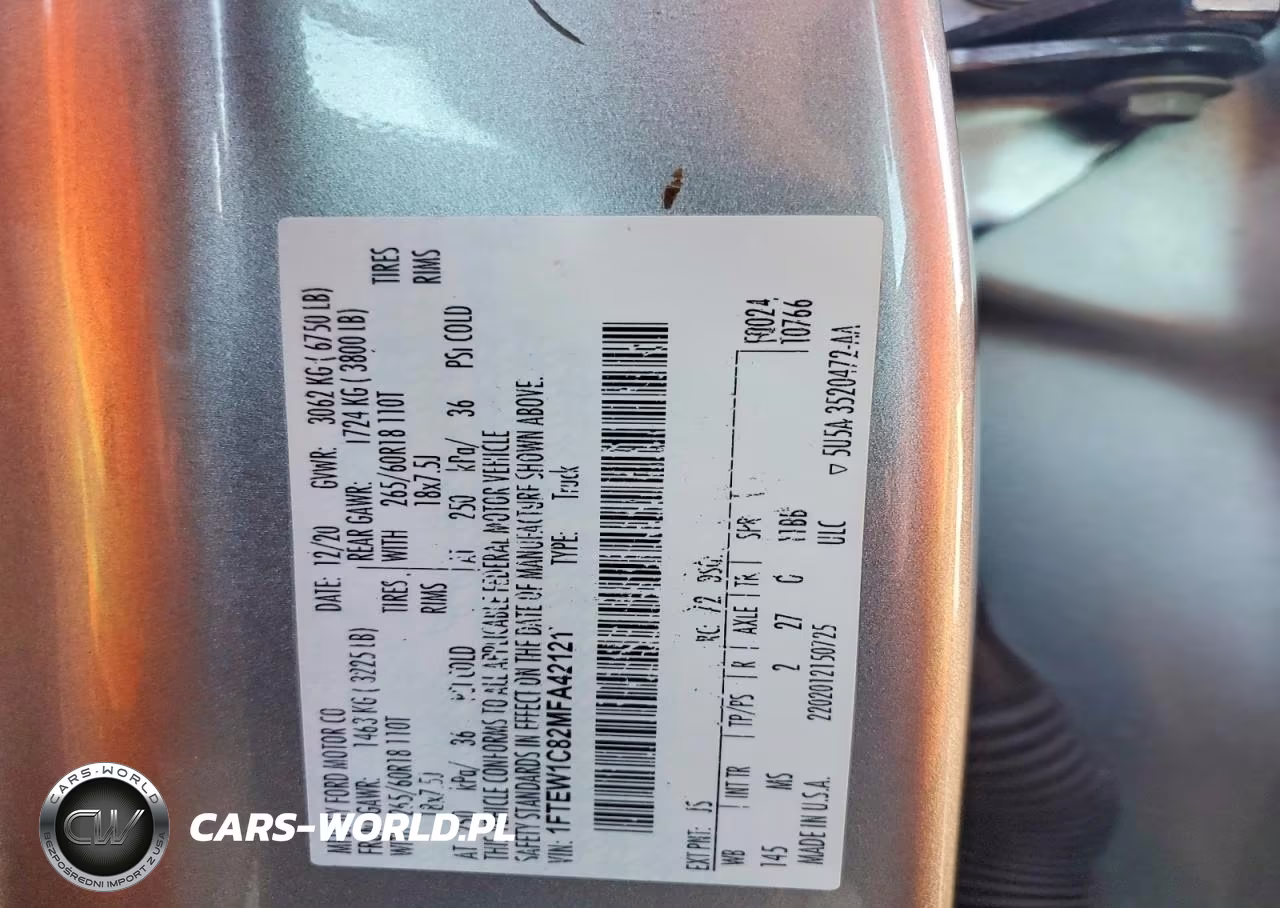 2021 Ford F150 Supercrew VIN:1FTEW1C82MFA42121 - 12