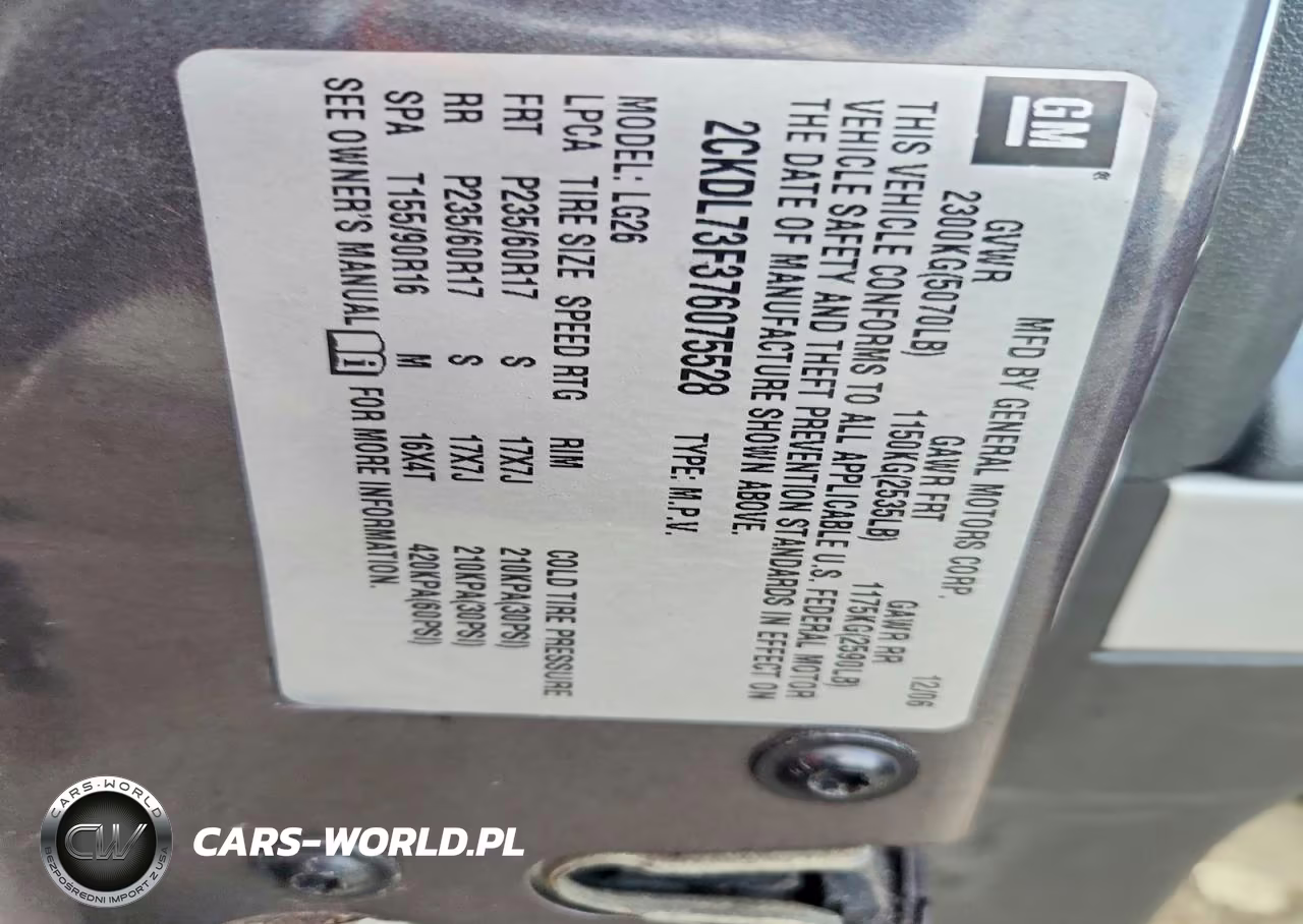2007 Pontiac Torrent VIN:2CKDL73F376075528 - 13