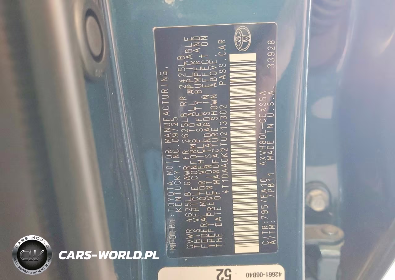 2026 Toyota Camry Se VIN:4T1DAACK2TU213302 - 12