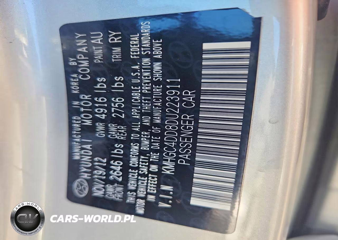 2013 Hyundai Genesis 3.8L VIN:KMHGC4DD8DU223911 - 12