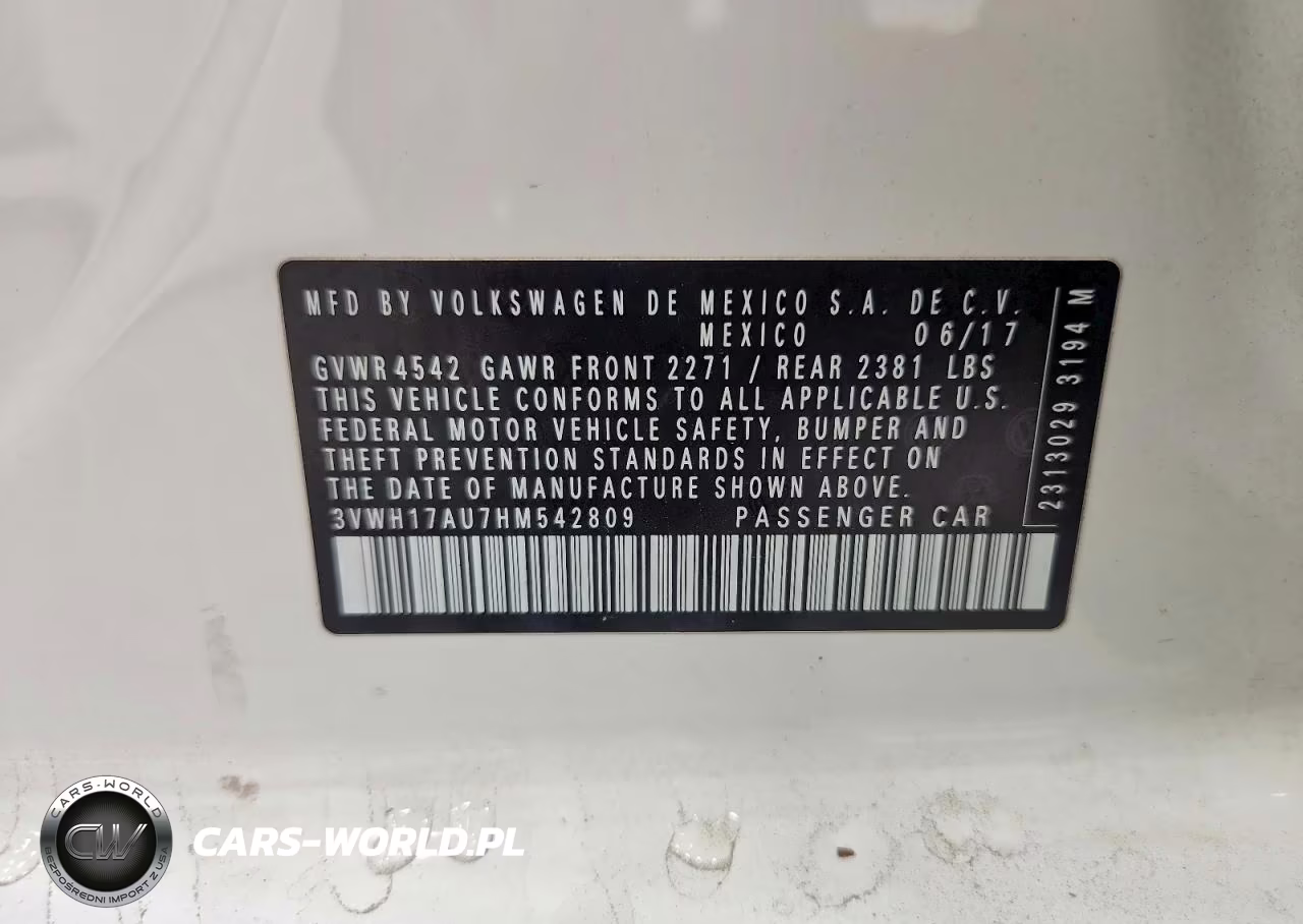 2017 Volkswagen Golf Alltrack S VIN:3VWH17AU7HM542809 - 14