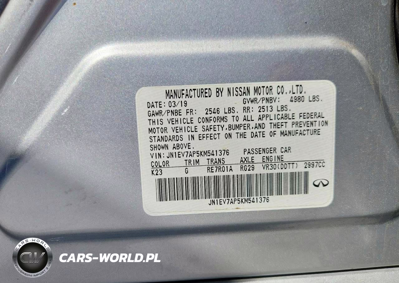 2019 Infiniti Q50 3.0T Luxe VIN:JN1EV7AP5KM541376 - 13