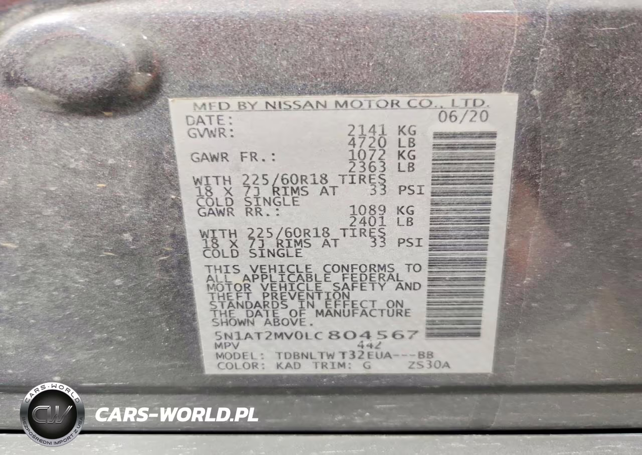 2020 Nissan Rogue Sv VIN:5N1AT2MV0LC804567 - 14