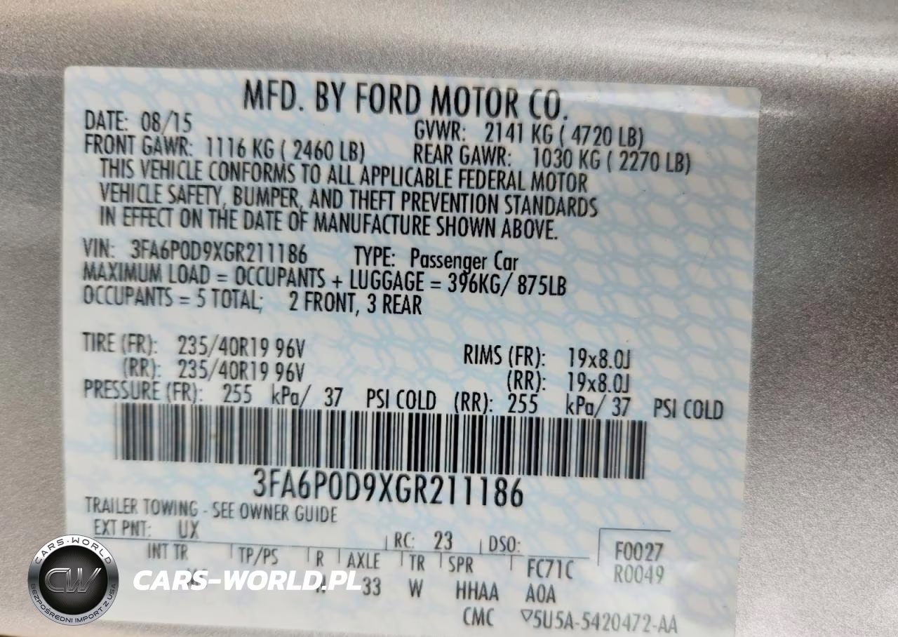 2016 Ford Fusion Titanium VIN:3FA6P0D9XGR211186 - 13