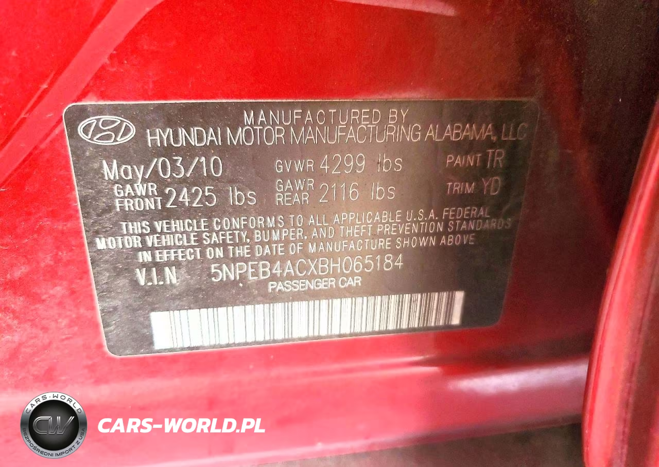 2011 Hyundai Sonata Gls VIN:5NPEB4ACXBH065184 - 13
