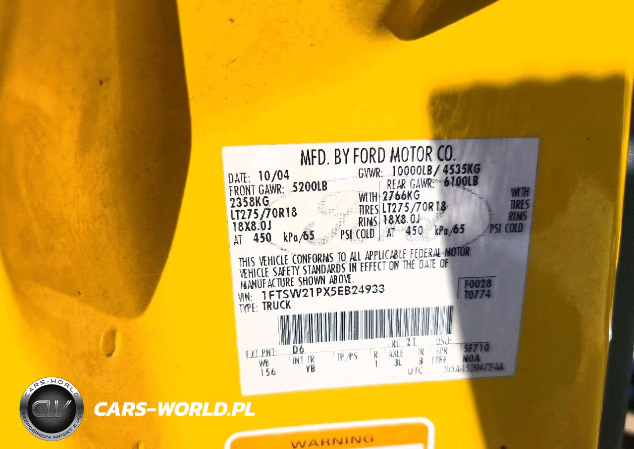 2005 Ford F250 Super Duty VIN:1FTSW21PX5EB24933 - 12