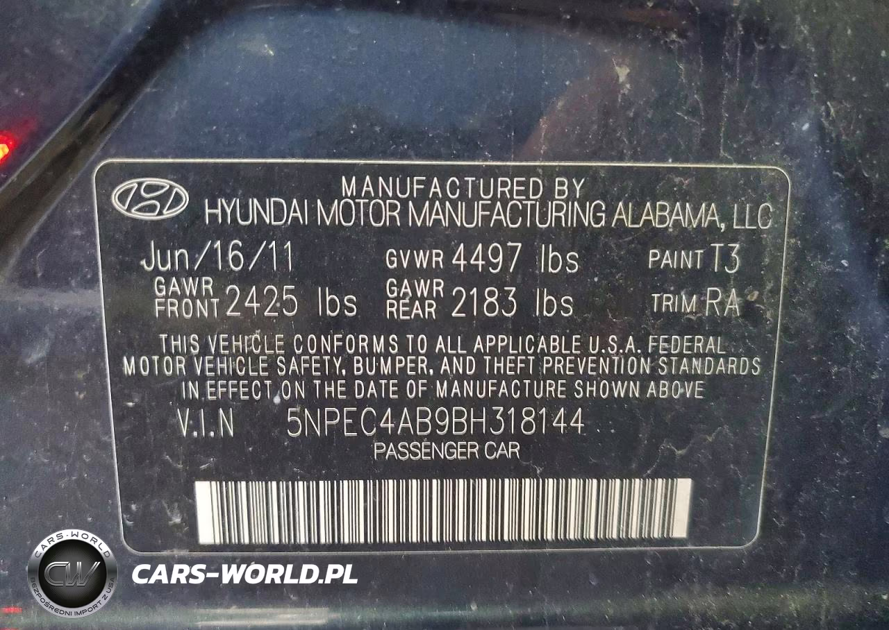 2011 Hyundai Sonata Se 2.0T VIN:5NPEC4AB9BH318144 - 13