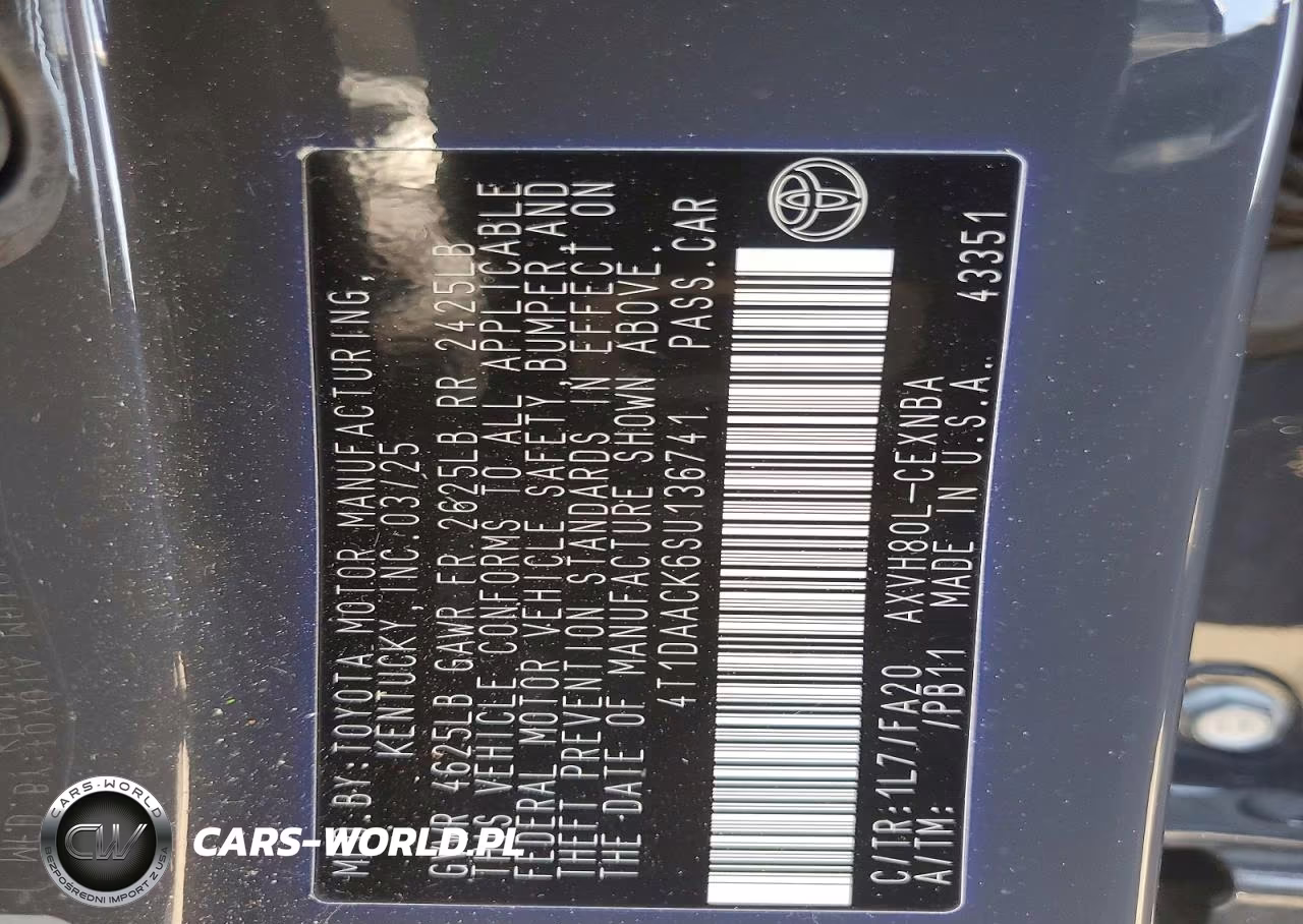 2025 Toyota Camry Le VIN:4T1DAACK6SU136741 - 12