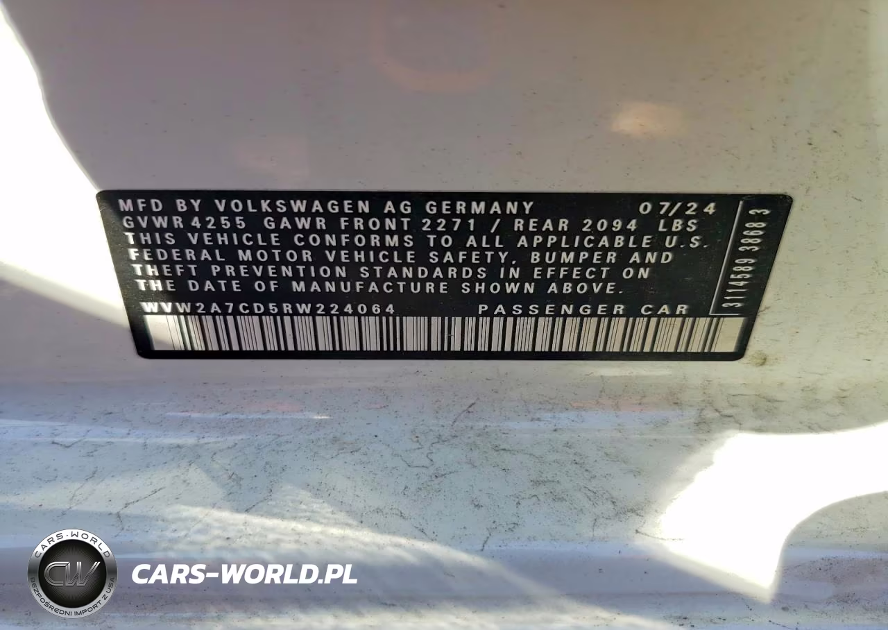 2024 Volkswagen Gti Se VIN:WVW2A7CD5RW224064 - 12