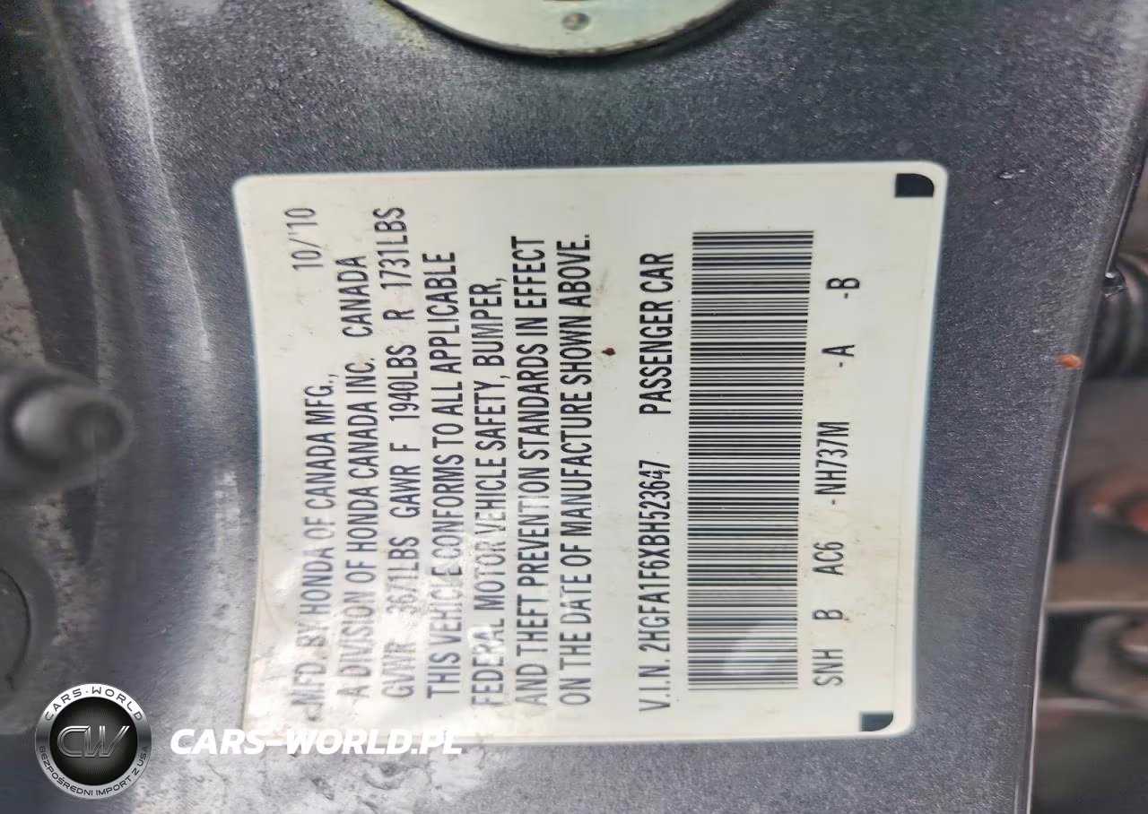2011 Honda Civic Lx-S VIN:2HGFA1F6XBH523647 - 12