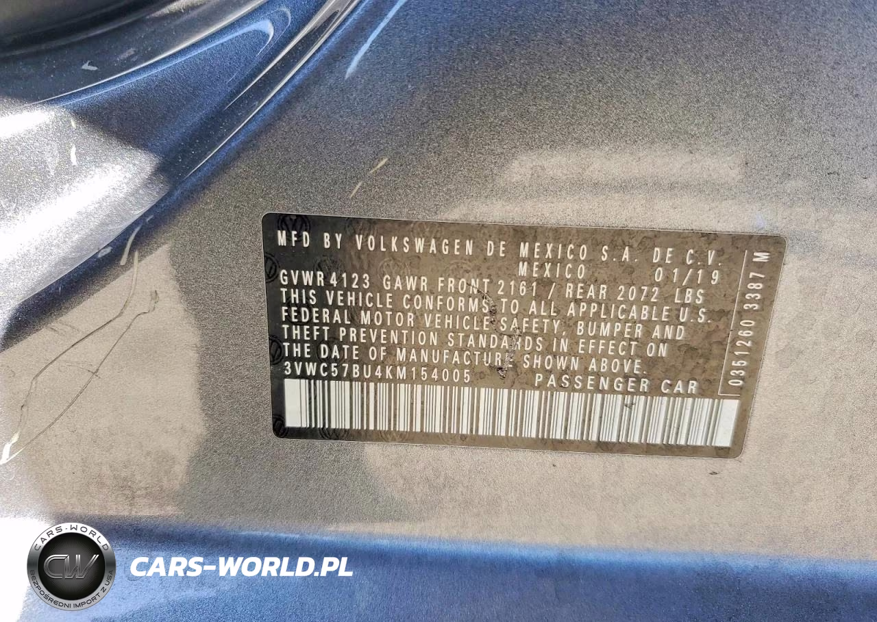 2019 Volkswagen Jetta S VIN:3VWC57BU4KM154005 - 12