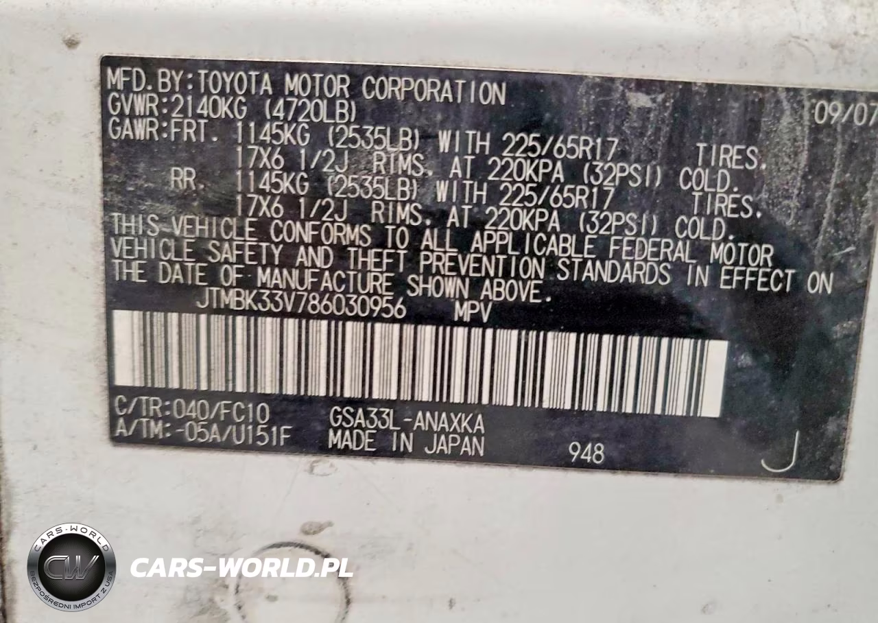 2008 Toyota Rav4 Base VIN:JTMBK33V786030956 - 13