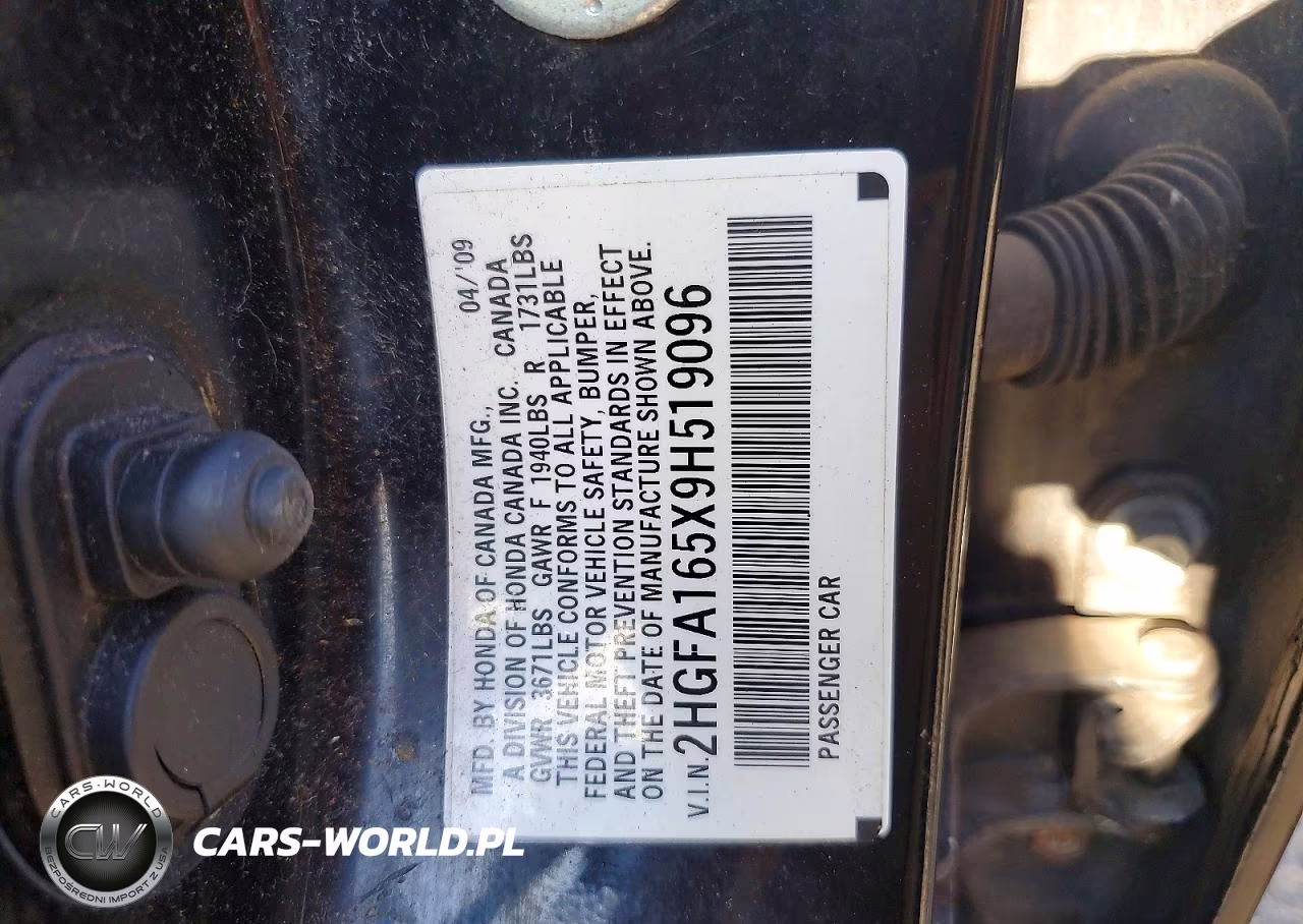 2009 Honda Civic Lx VIN:2HGFA165X9H519096 - 13