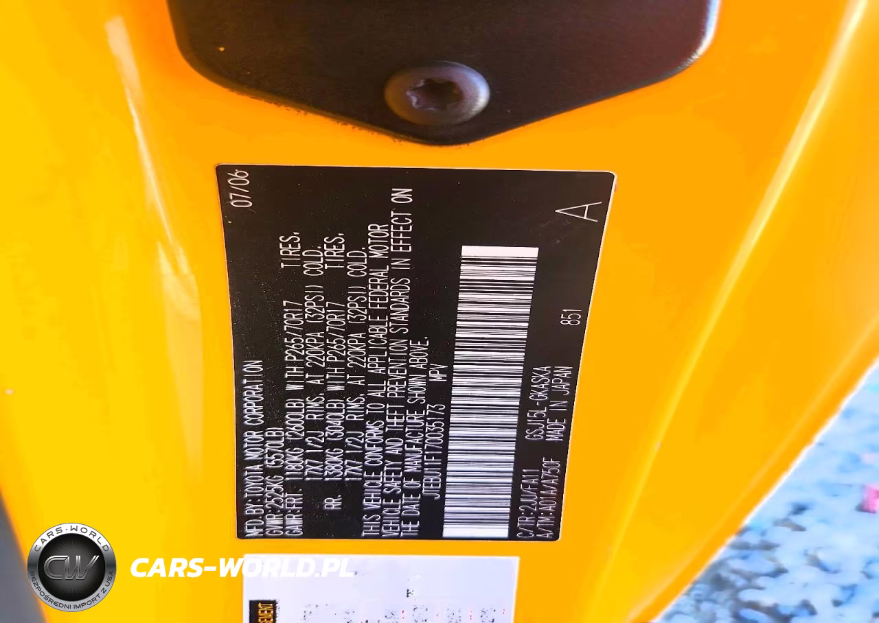 2007 Toyota Fj Cruiser Base VIN:JTEBU11F170035173 - 13