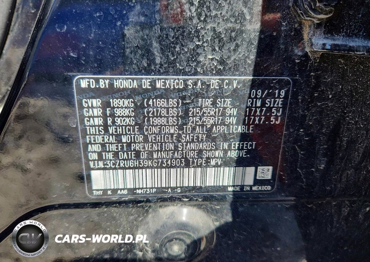 2019 Honda Hr-V Lx VIN:3CZRU6H39KG734903 - 13