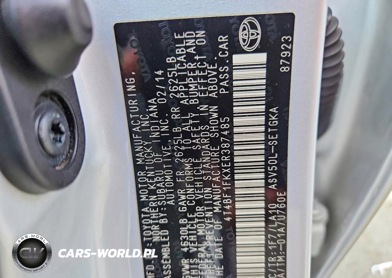 2014 Toyota Camry Xle VIN:4T4BF1FKXER387485 - 12