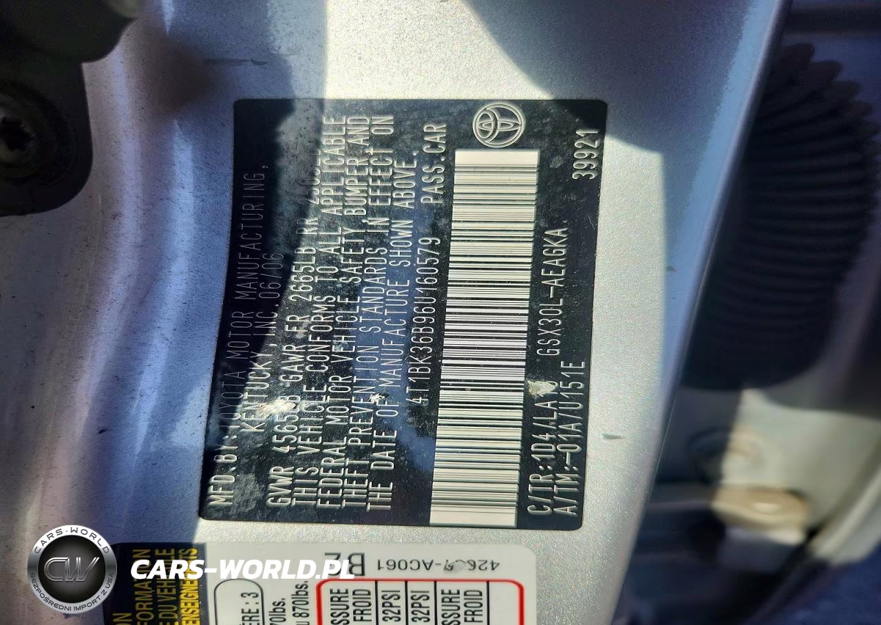 2006 Toyota Avalon Xls VIN:4T1BK36B96U160579 - 12