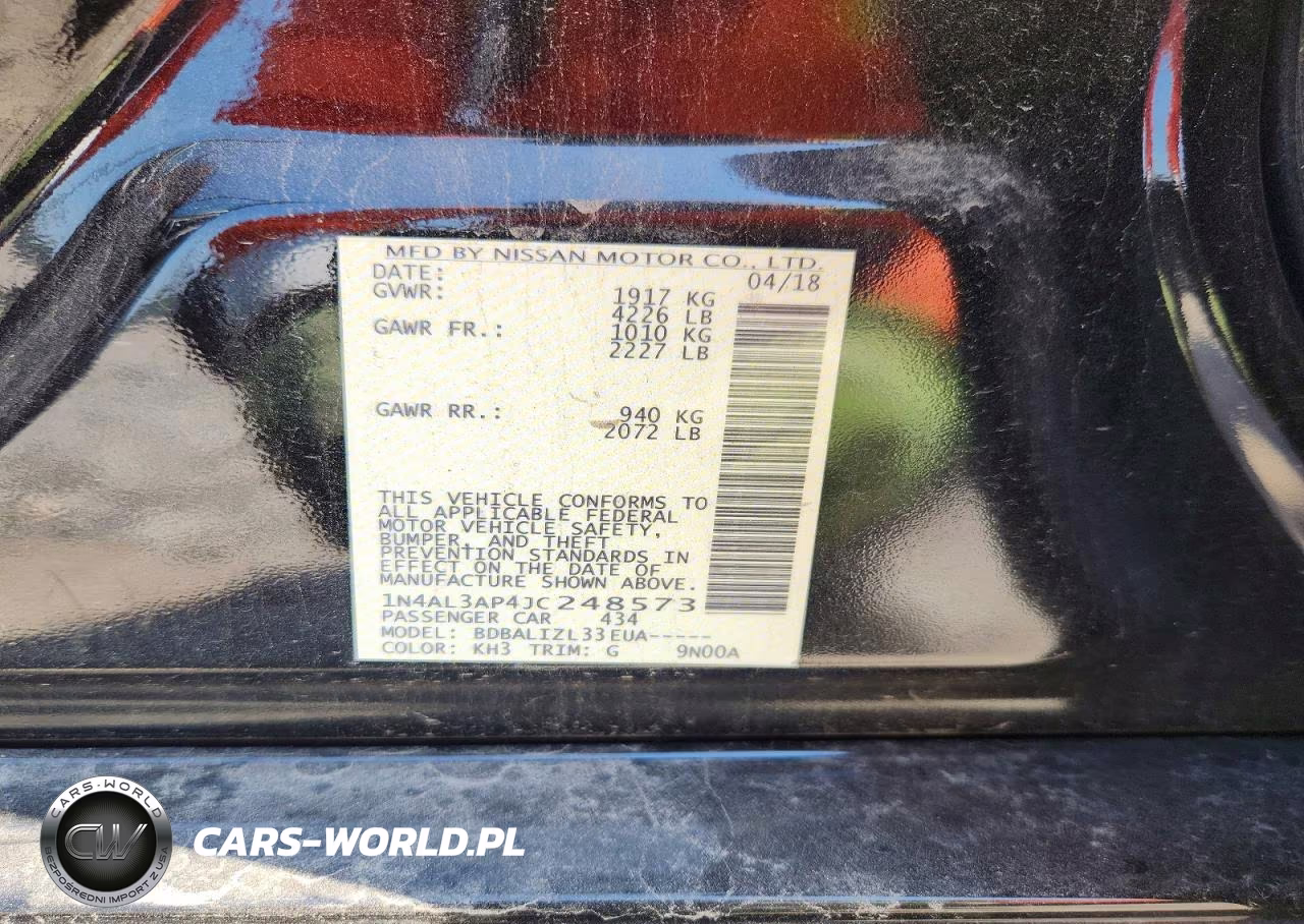 2018 Nissan Altima 2.5 Sv VIN:1N4AL3AP4JC248573 - 12