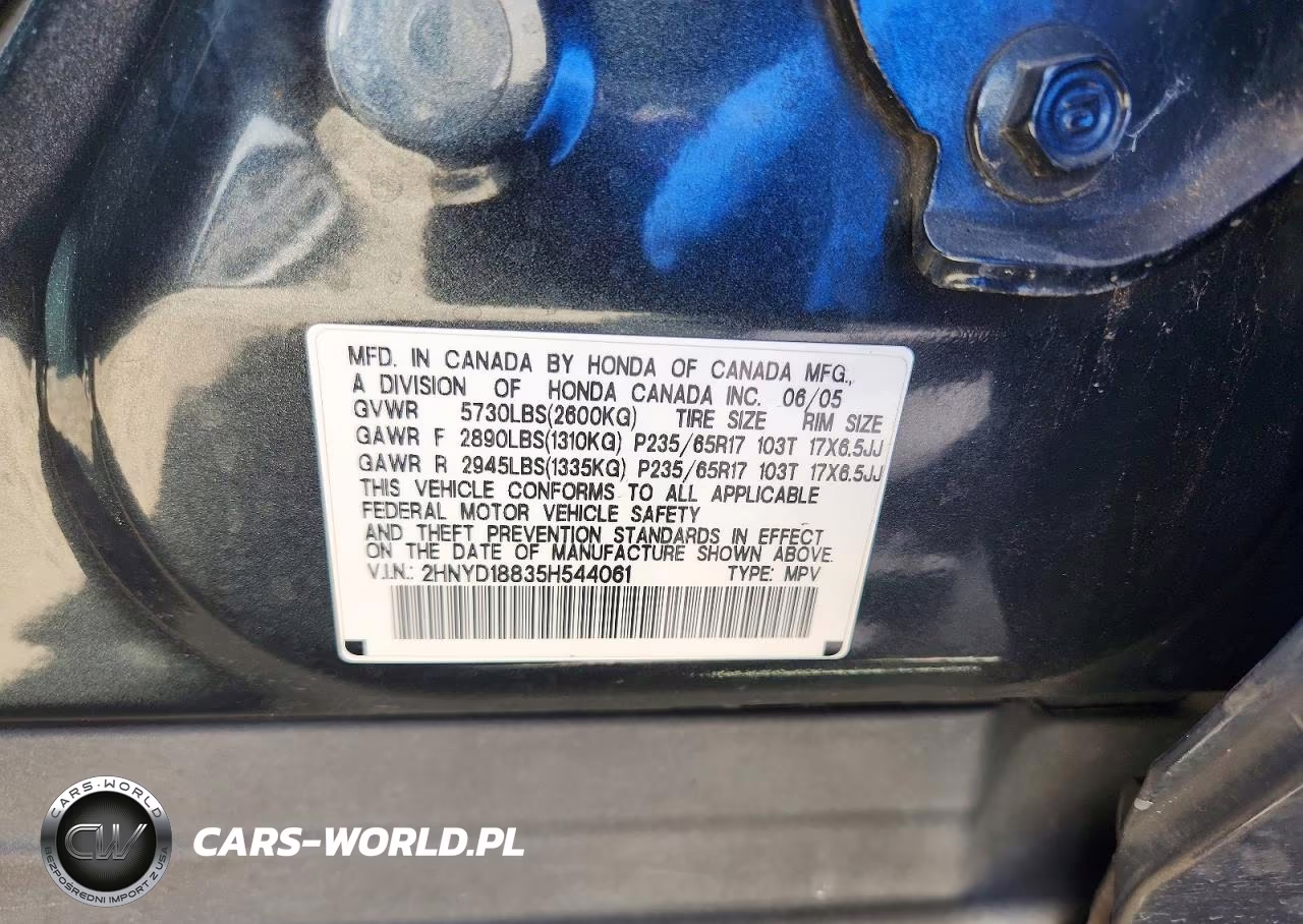 2005 Acura Mdx Touring VIN:2HNYD18835H544061 - 12