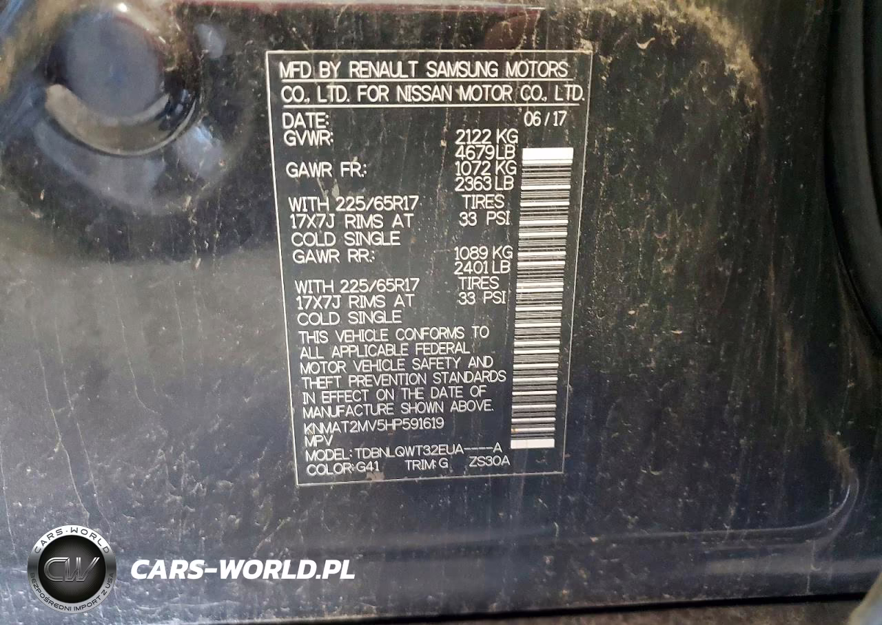 2017 Nissan Rogue Sv VIN:KNMAT2MV5HP591619 - 13