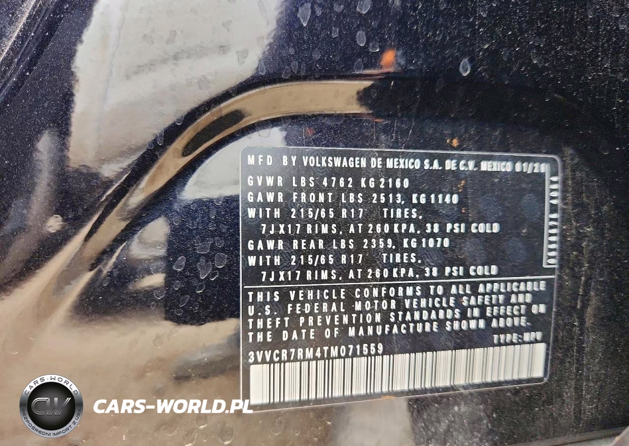 2026 Volkswagen Tiguan S VIN:3VVCR7RM4TM071559 - 13